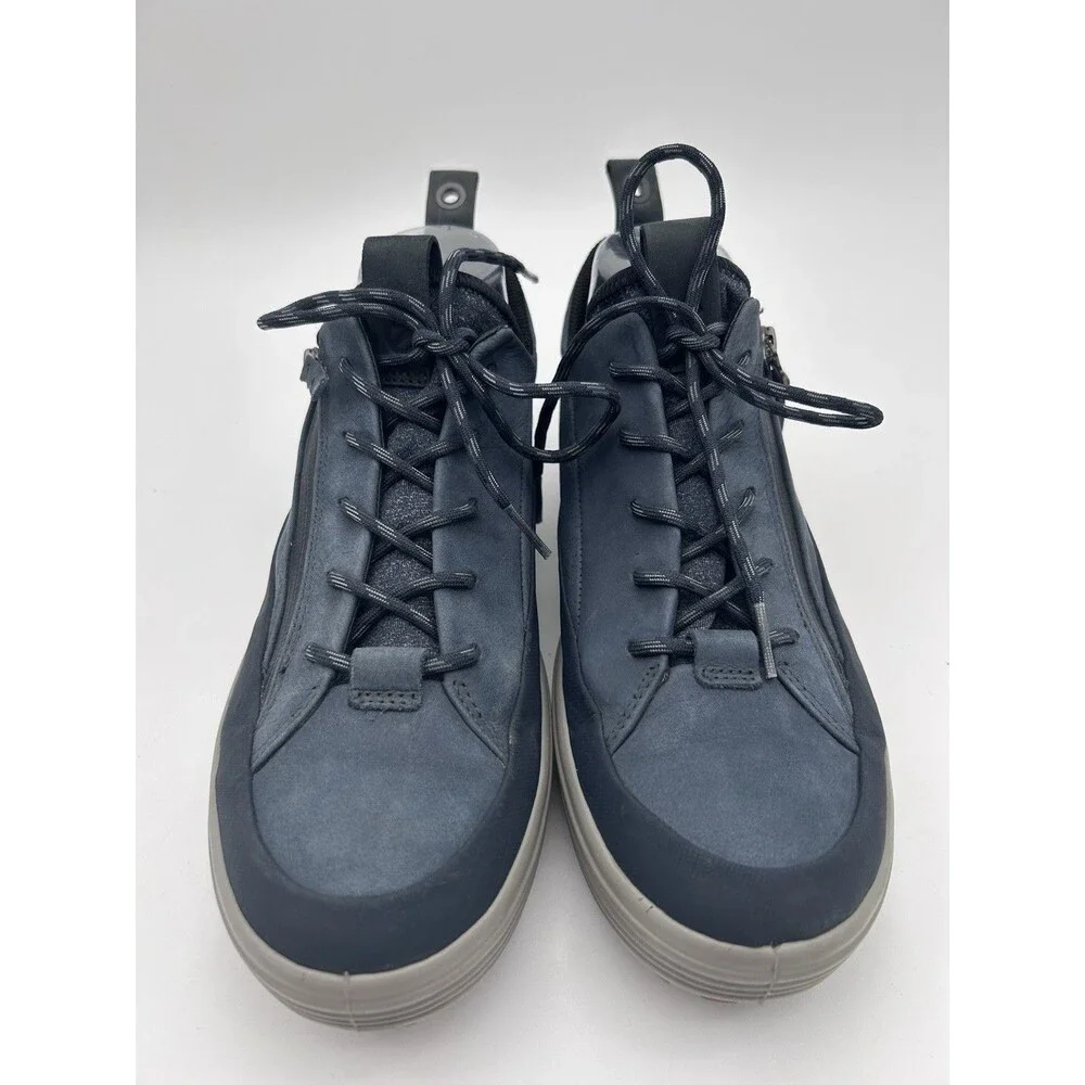 ECCO Soft 7 Tred Blue WP Nubuck Zip/ Lace Up Gore-tex Comfort Sneaker 10-10.5